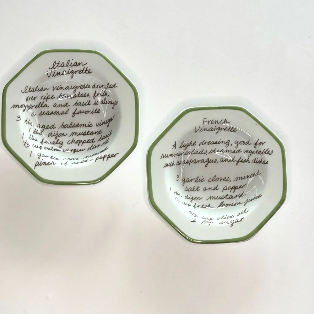 Williams Sonoma Vegetable Garden Vinaigrette Recipe Dipping Bowls